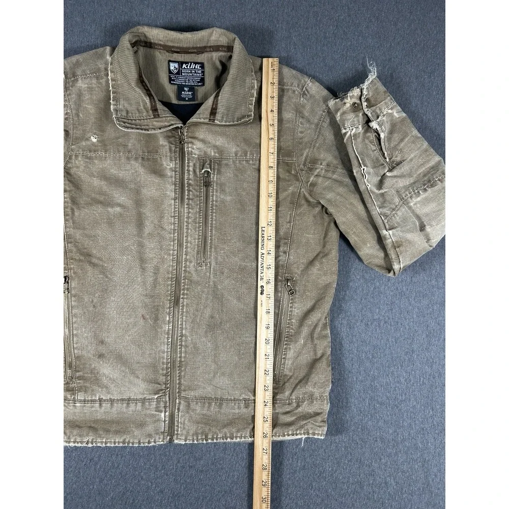 KÜHL Burr Jacket Mens Medium Khaki Tan Vintage Canvas Full Zip Workwear